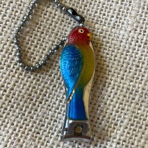 Vintage Parrot keychain souvenir nail clipper